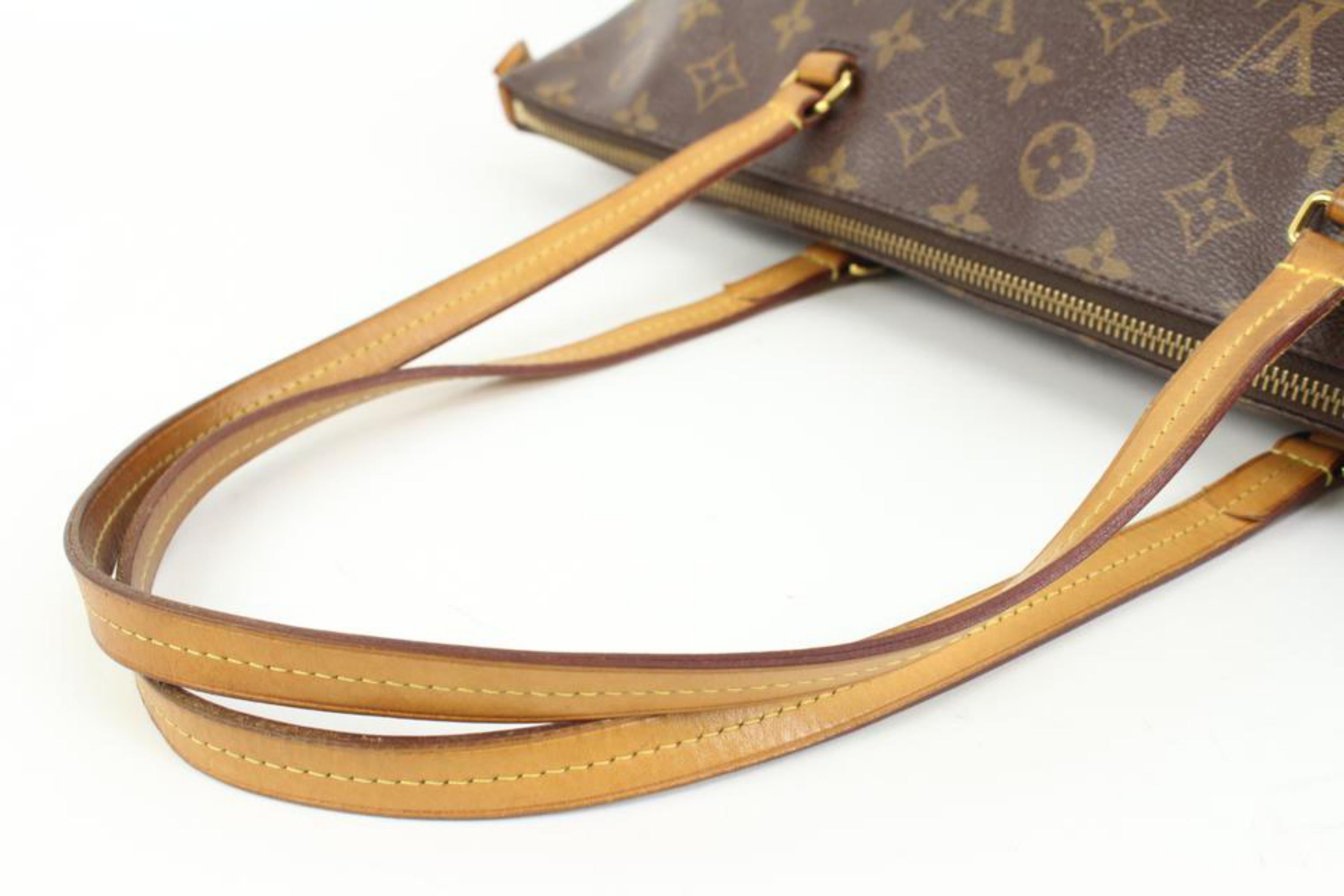 Brown Louis Vuitton DIscontinued Monogram Iena MM Zip Tote Shoulder Bag 35lk324s
