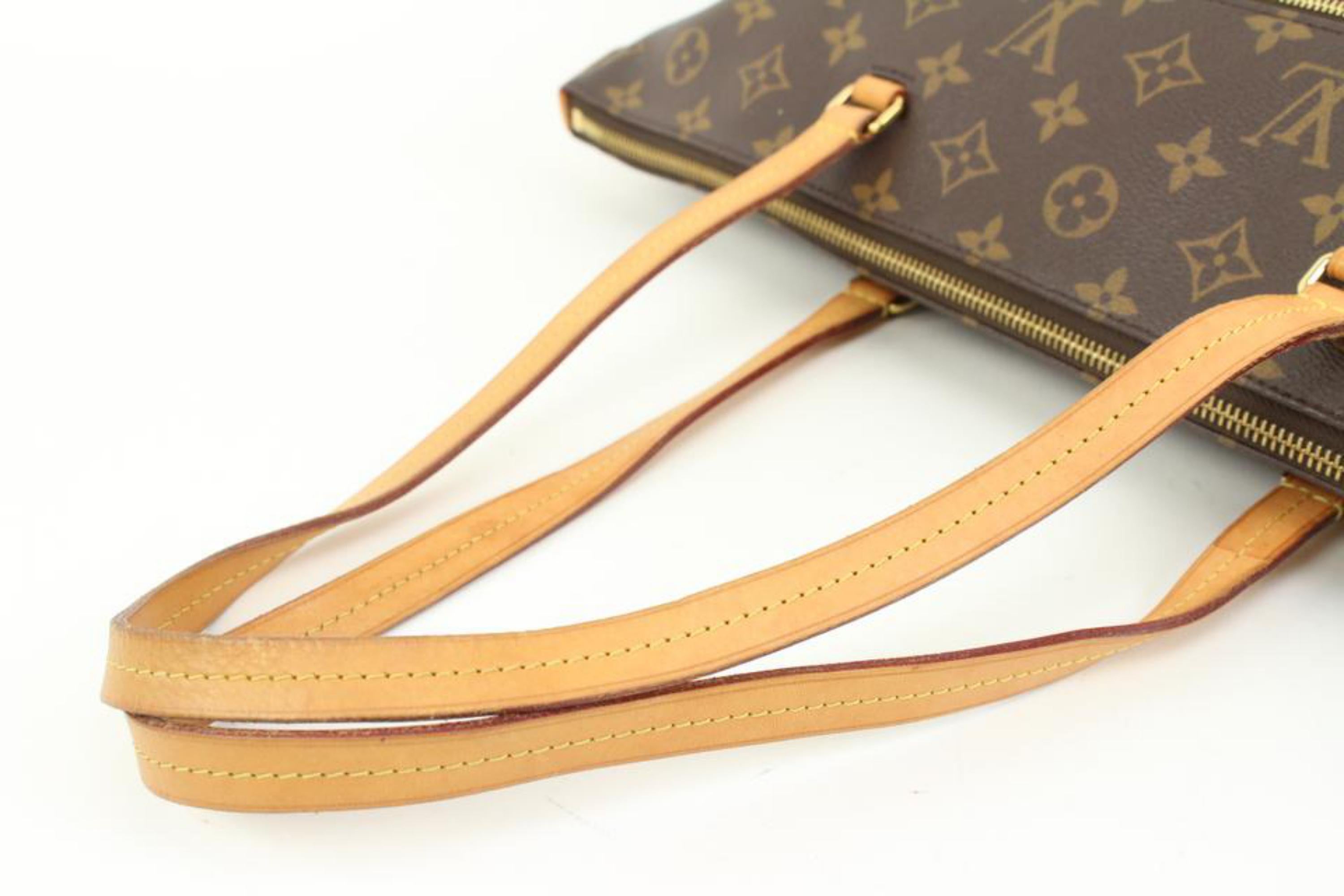 Gray Louis Vuitton Discontinued Monogram Iena MM Zip Tote Shoulder Bag 79lk328s