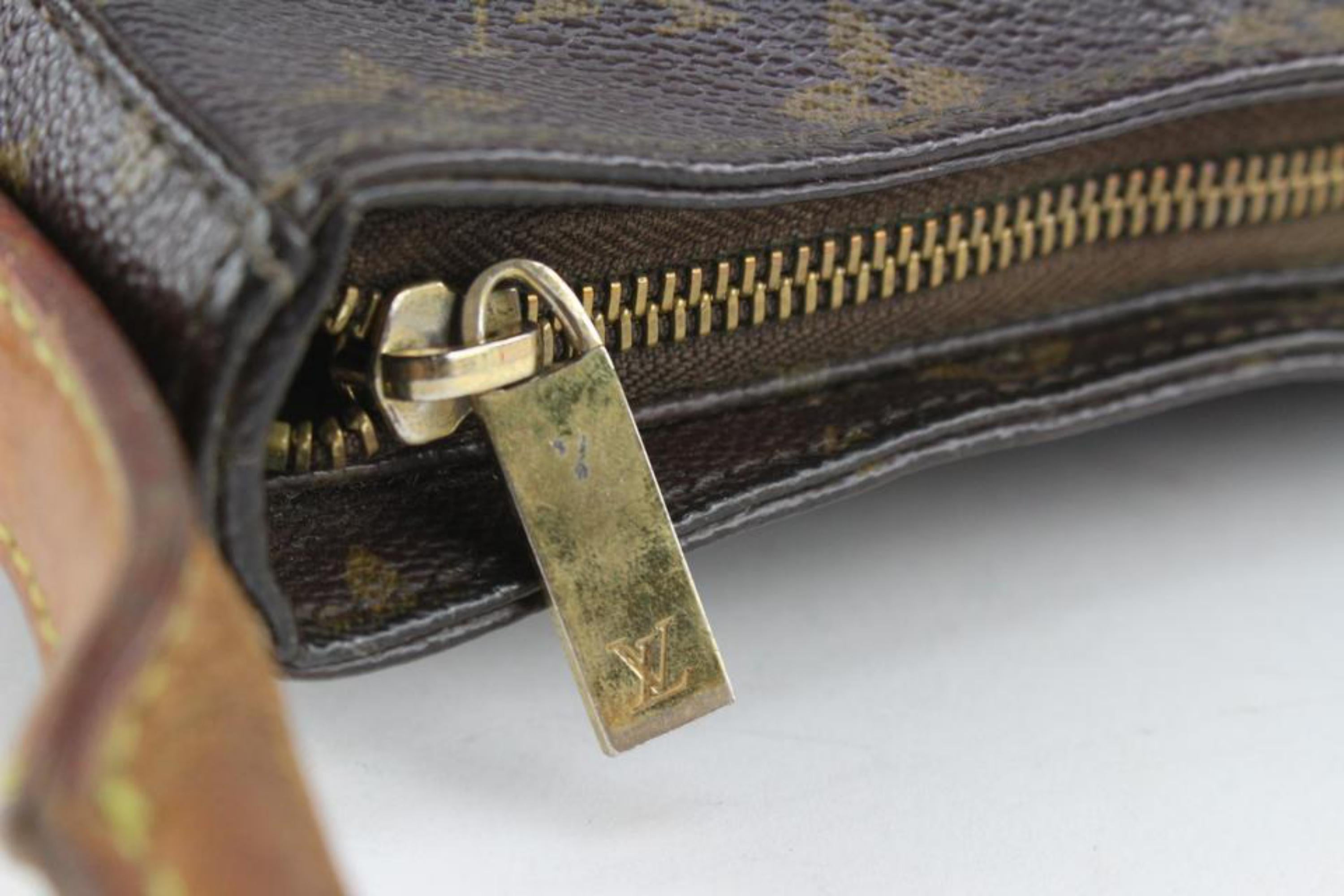 Louis Vuitton Discontinued Monogram Looping MM Zip Hobo Shoulder Bag 1216lv33 In Fair Condition In Dix hills, NY