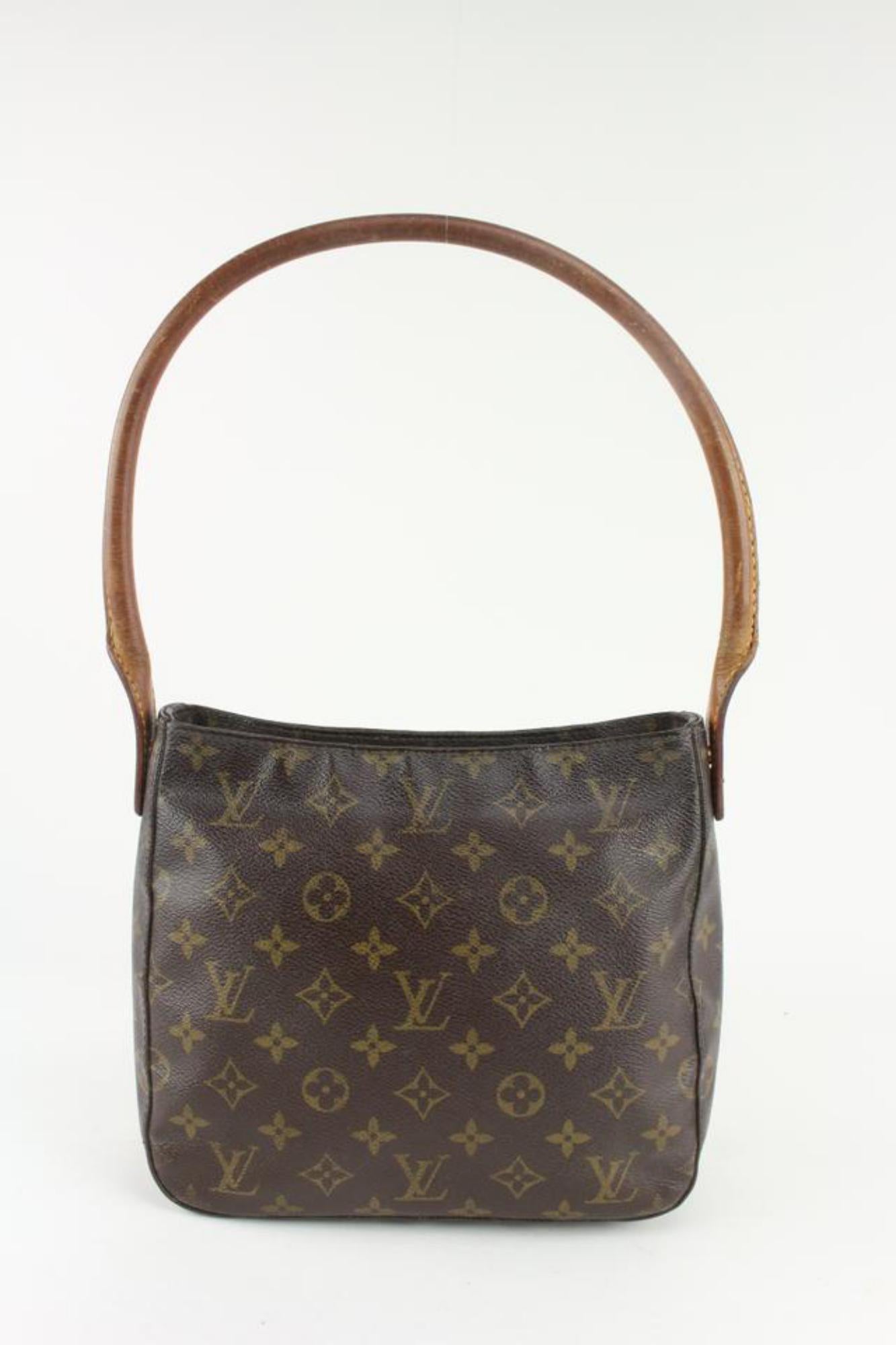Women's Louis Vuitton Discontinued Monogram Looping MM Zip Hobo Shoulder Bag 1216lv33