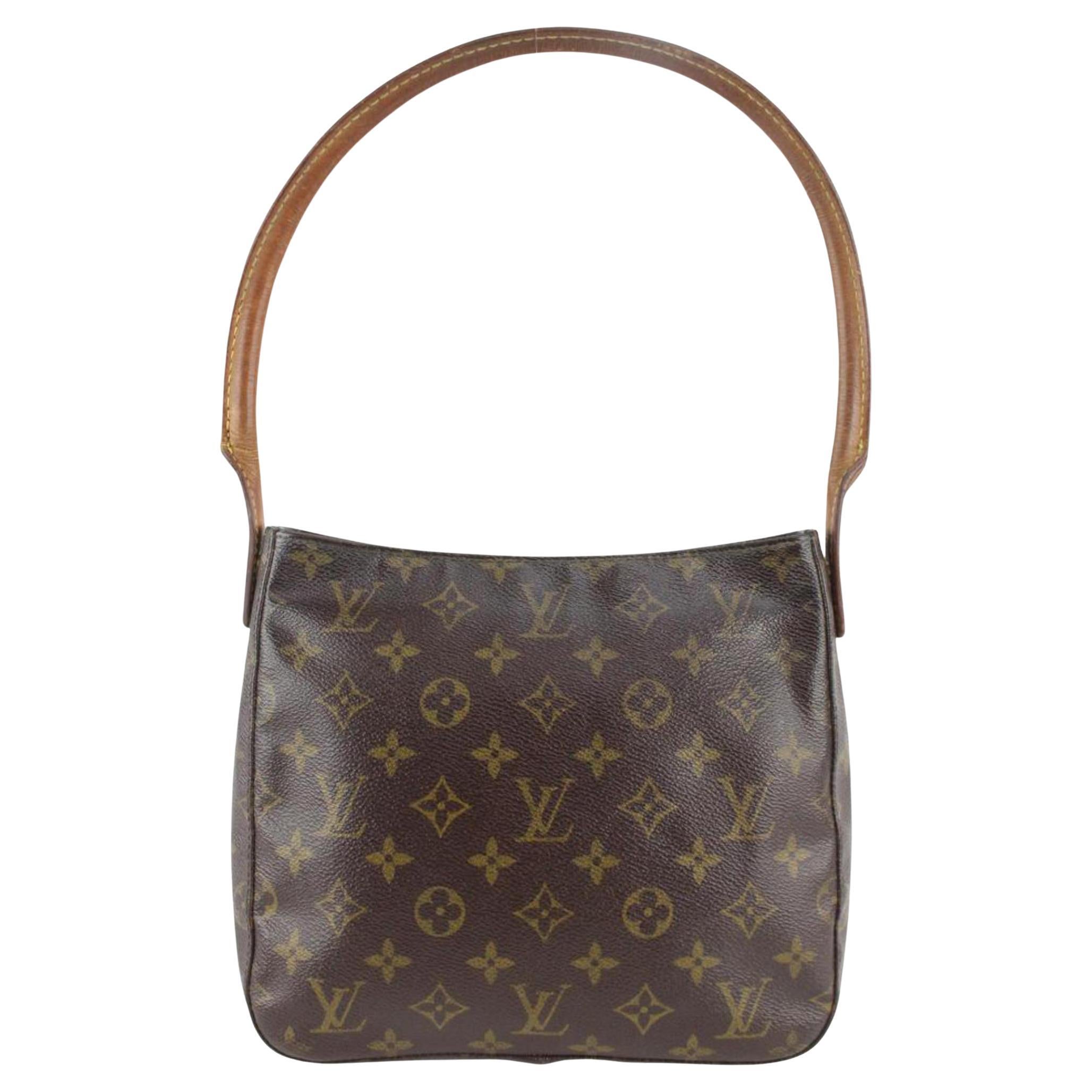 Louis Vuitton Discontinued Monogram Looping MM Zip Hobo Shoulder Bag ...