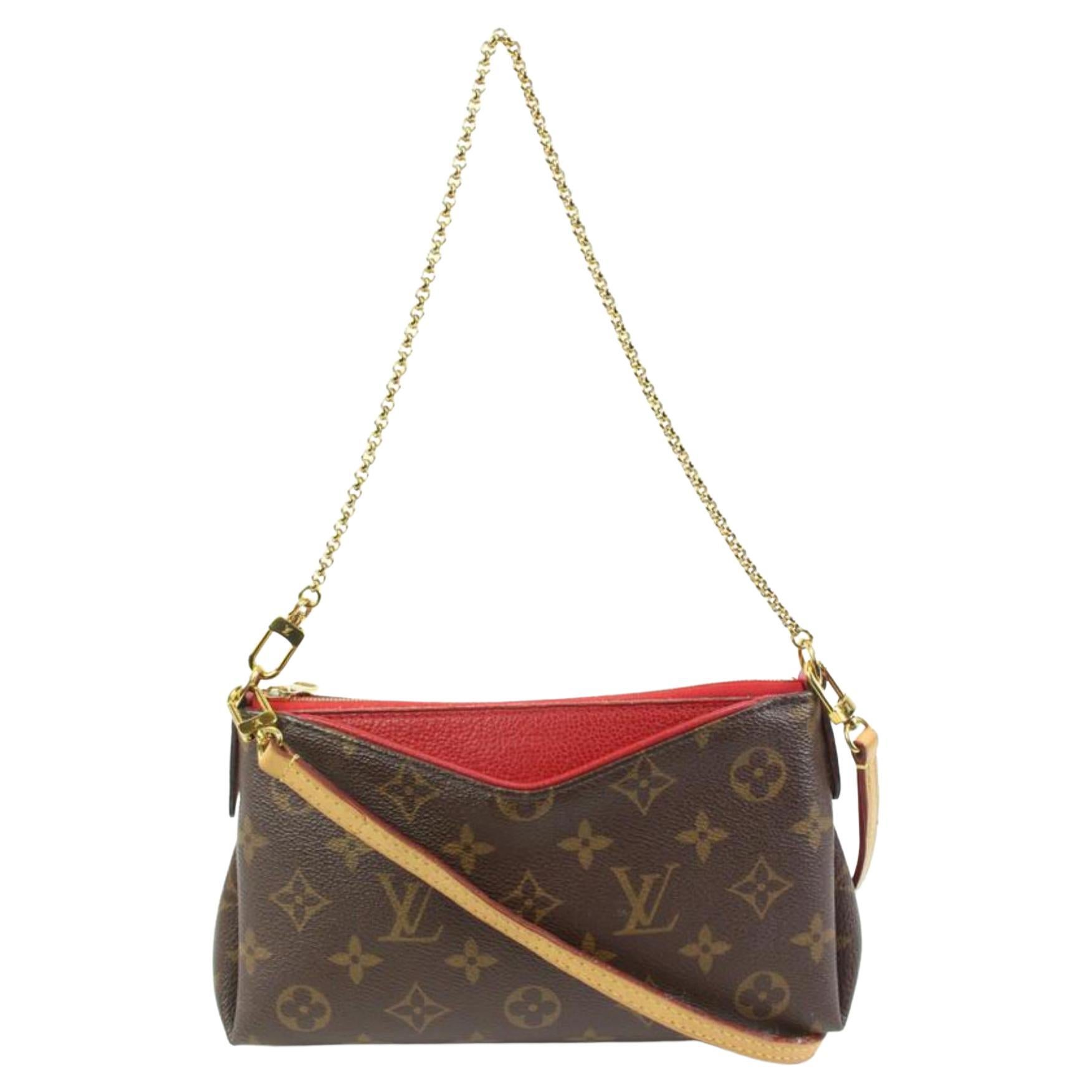 Louis Vuitton, Pallas Clutch Monogram Red Canvas Cross Body Bag