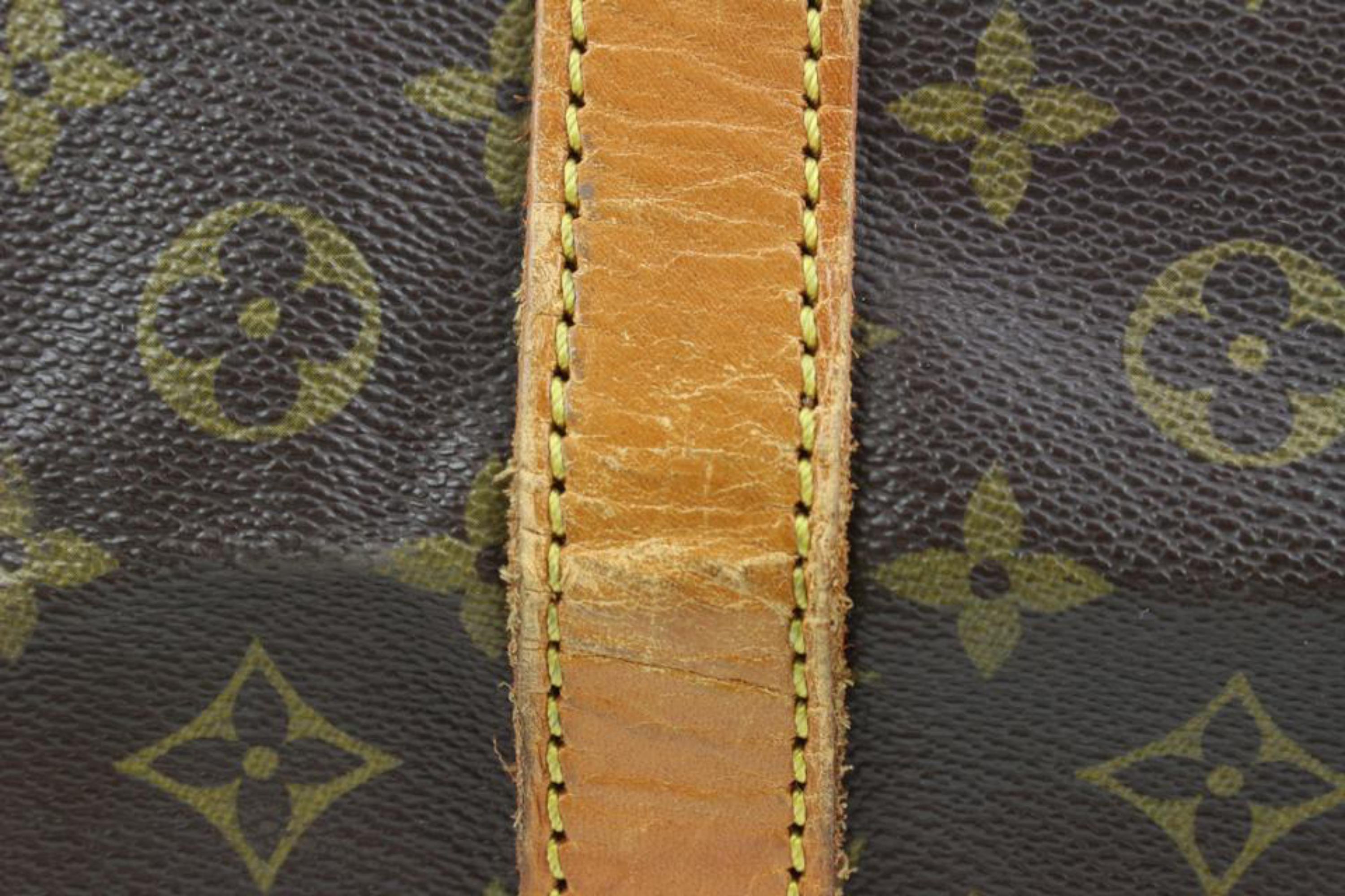 Brown Louis Vuitton Discontinued Monogram Sac Souple 55 Duffle Bag 24lk31s For Sale
