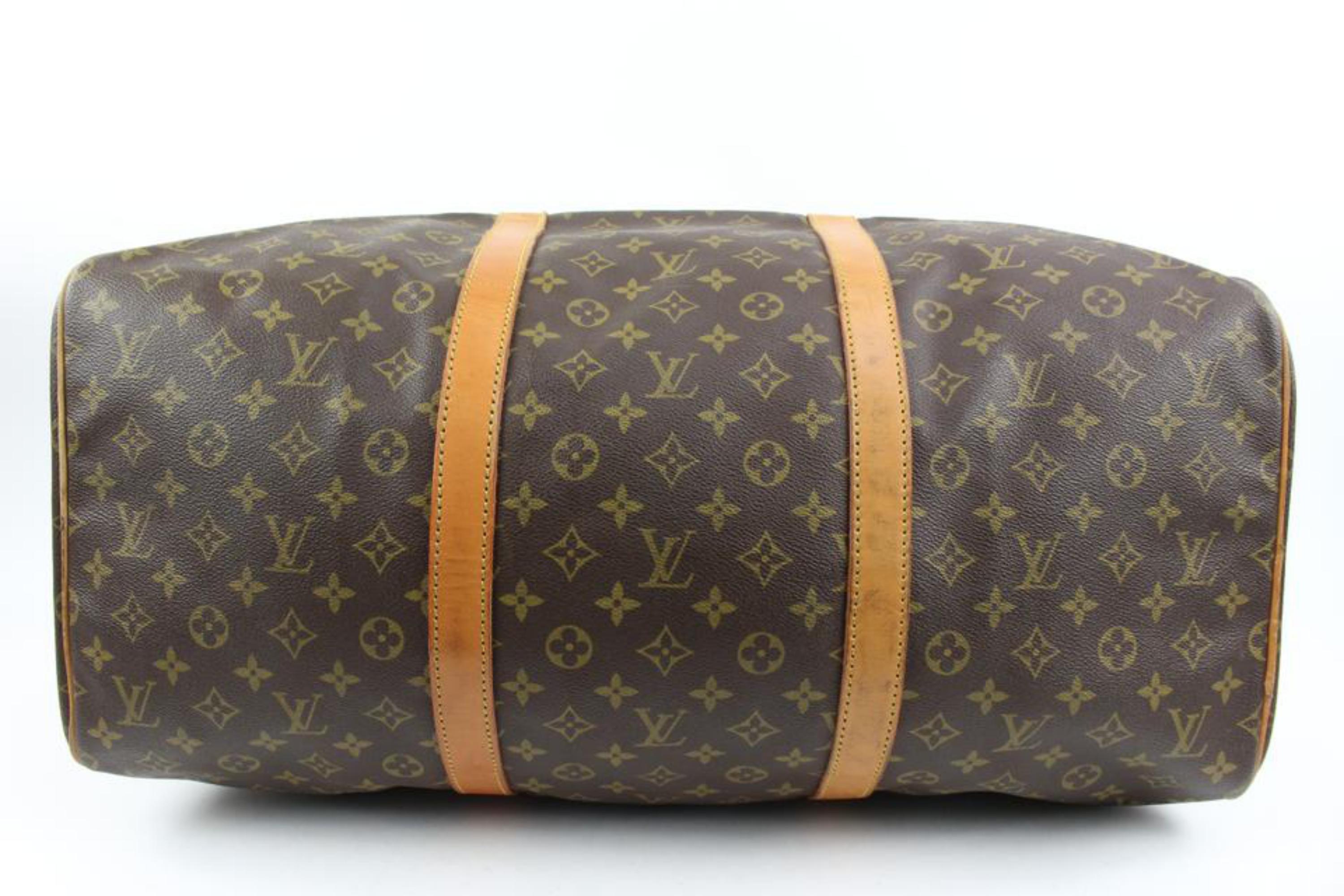 Women's or Men's Louis Vuitton Discontinued Monogram Sac Souple 55 Duffle Bag 24lk31s For Sale