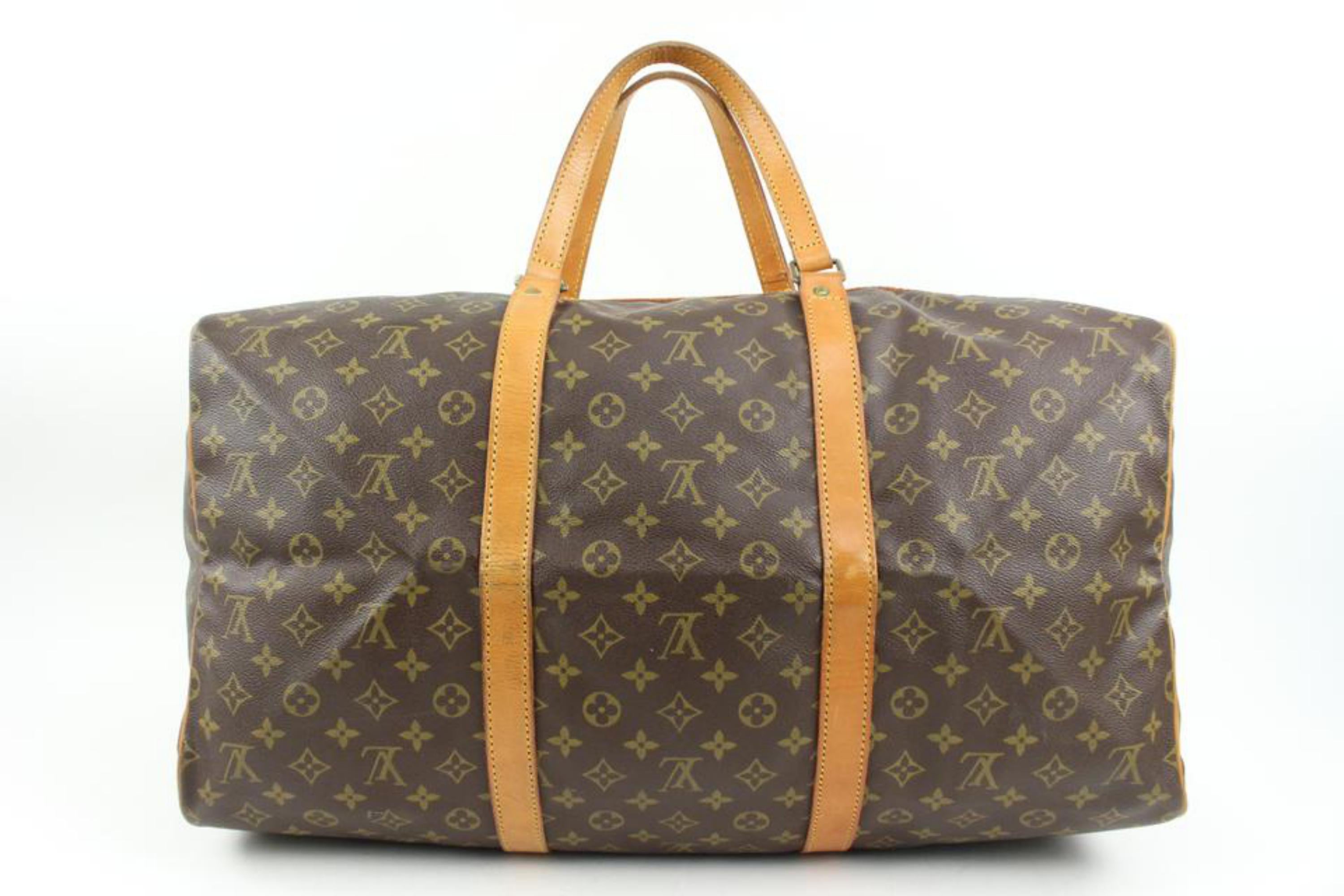 Louis Vuitton Discontinued Monogram Sac Souple 55 Duffle Bag 24lk31s For Sale 2