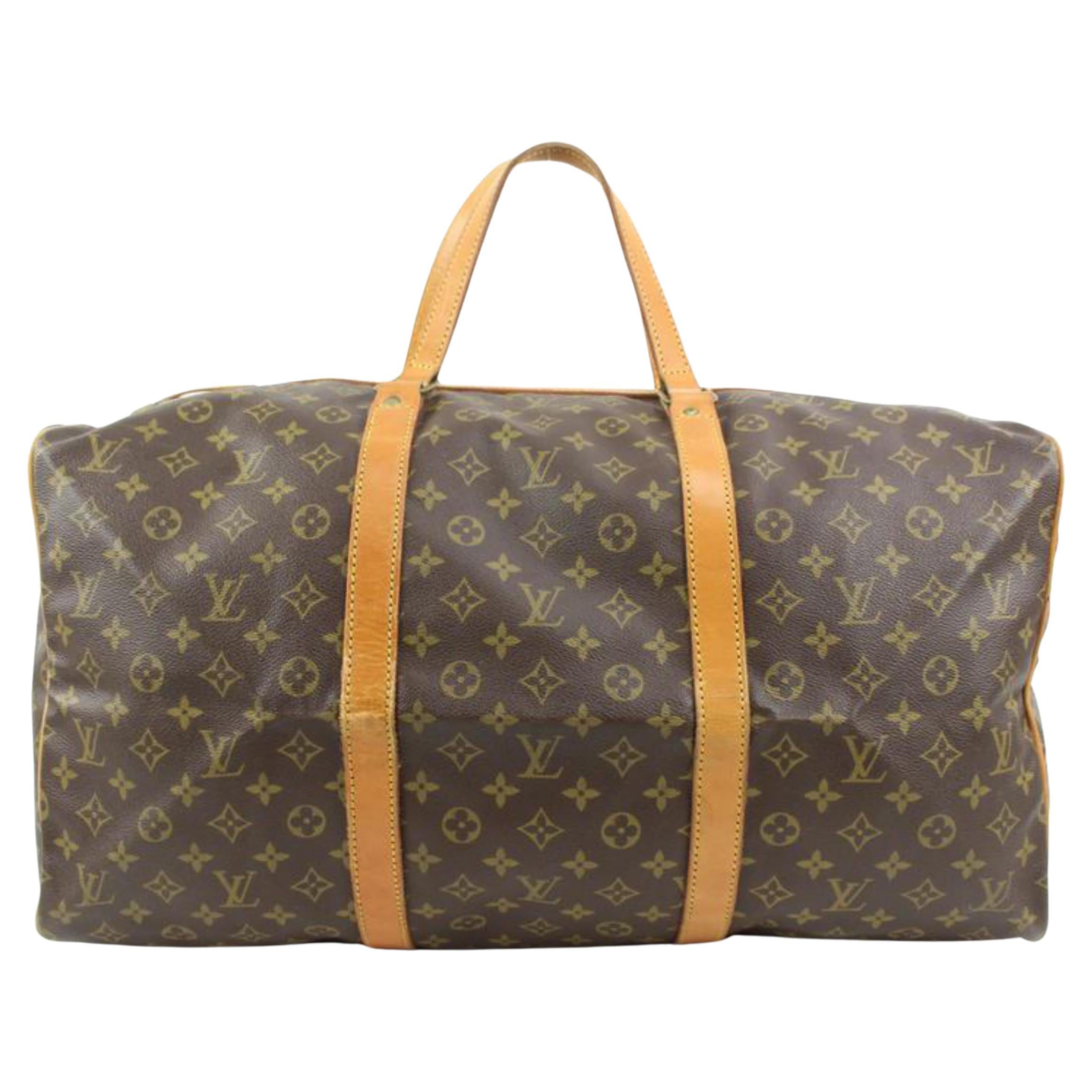 Louis Vuitton Discontinued Monogram Sac Souple 55 Duffle Bag 24lk31s For Sale
