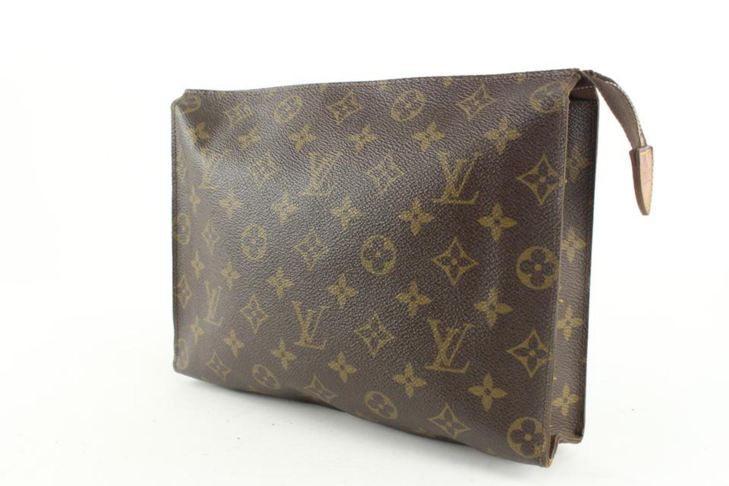 Louis Vuitton Discontinued Monogram Toiletry Pouch 26 Cosmetic Case 1224lv40
Made In: France
Measurements: Length:  10