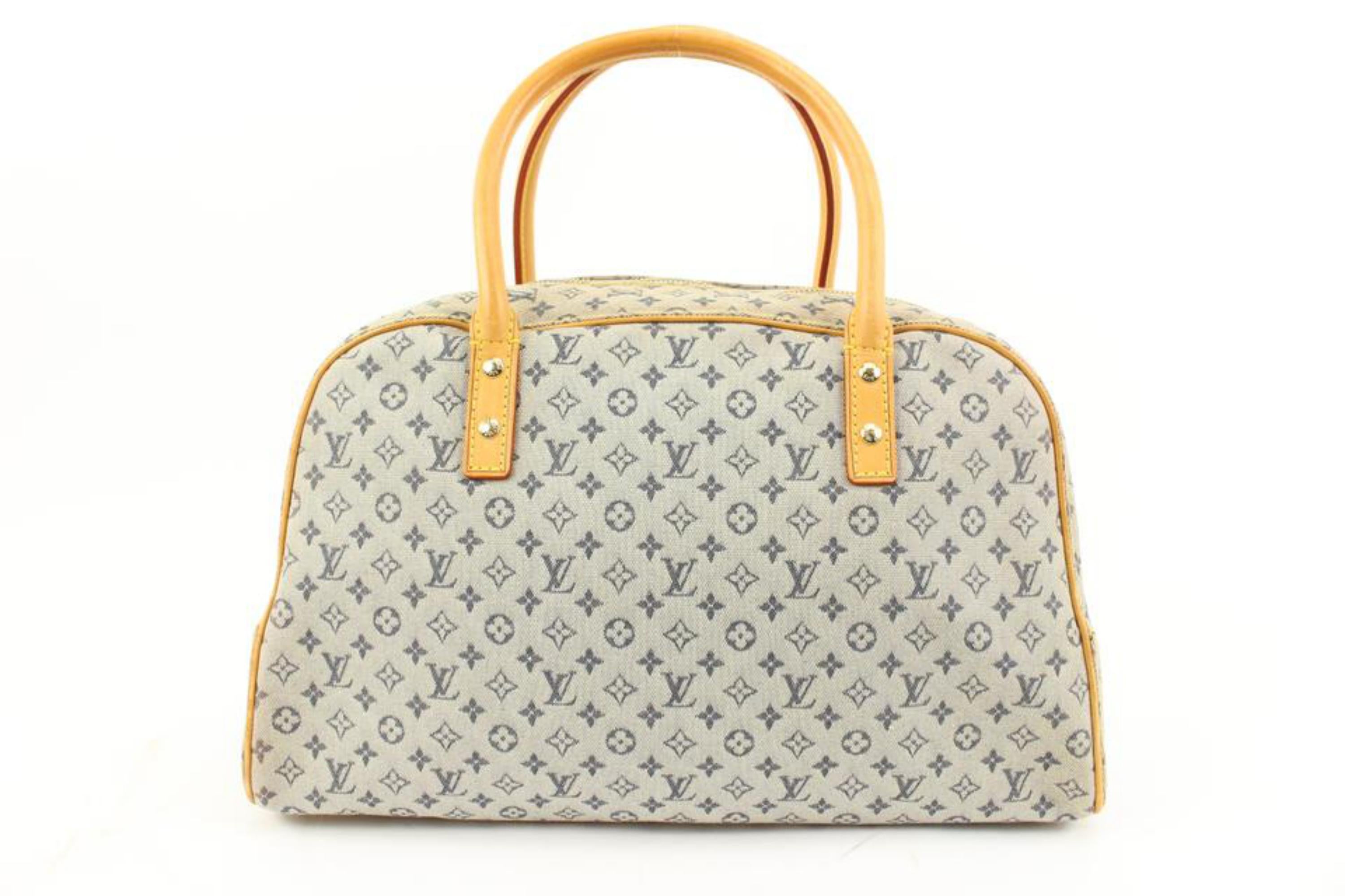 Louis Vuitton Discontinued Navy x Grey Monogram Mini Lin Marie Speedy Bag 65lv31 2