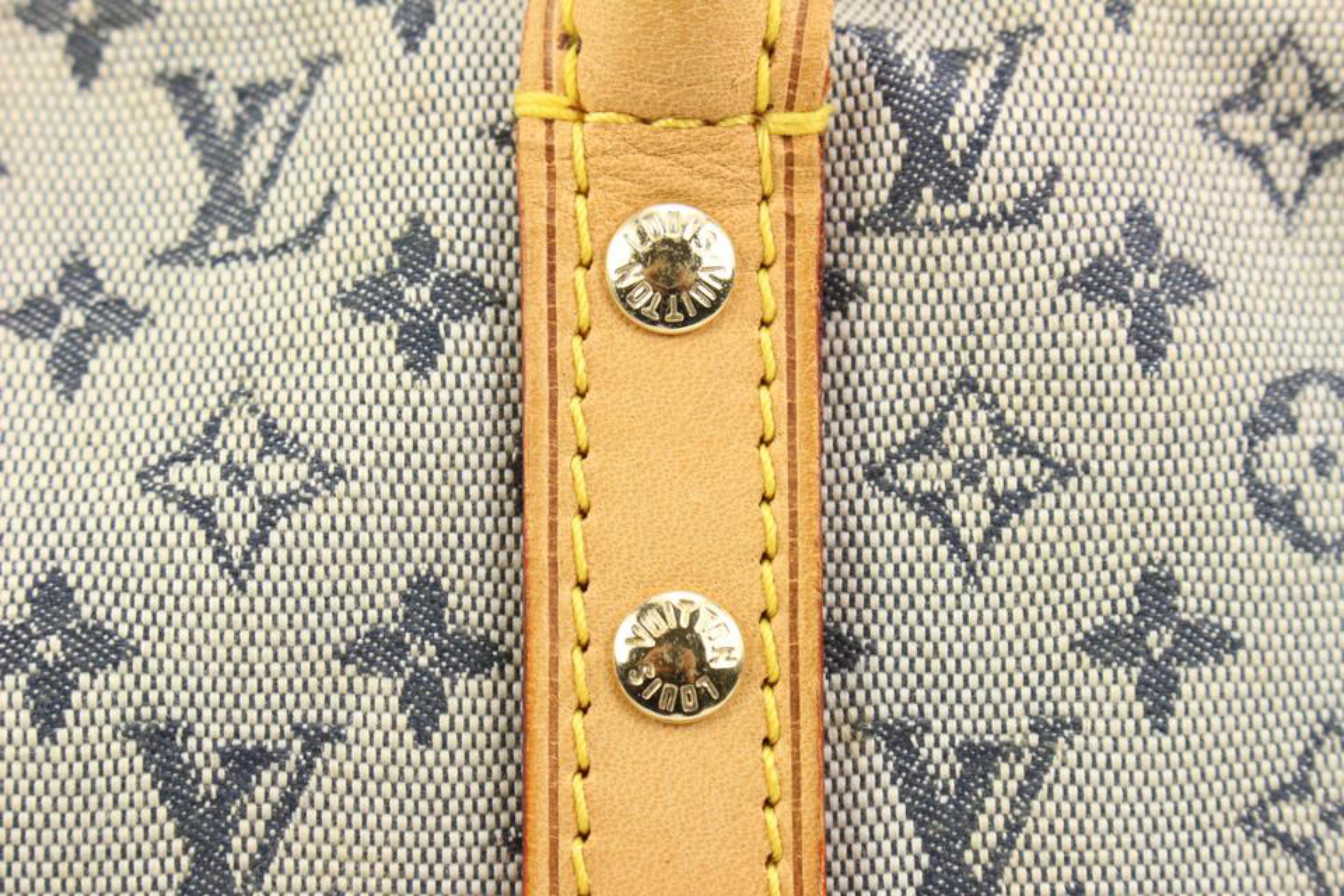 Louis Vuitton Discontinued Navy x Grey Monogram Mini Lin Marie Speedy Bag 65lv31 1