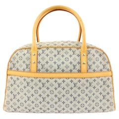 Louis Vuitton Discontinued Navy x Grey Monogram Mini Lin Marie Speedy Bag 65lv31