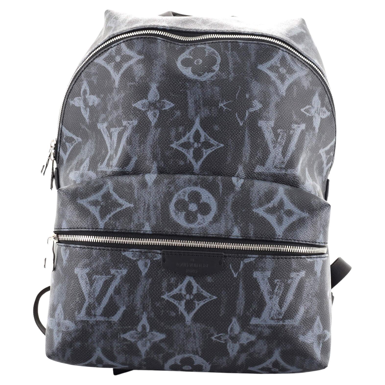 LV LV Unisex Discovery Backpack PM Monogram Pastel Noir Coated Canvas in  2023