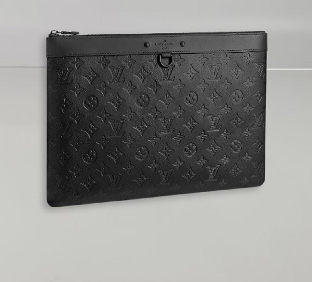 Louis Vuitton Discovery Pochette Black Monogram Shadow Leather 1