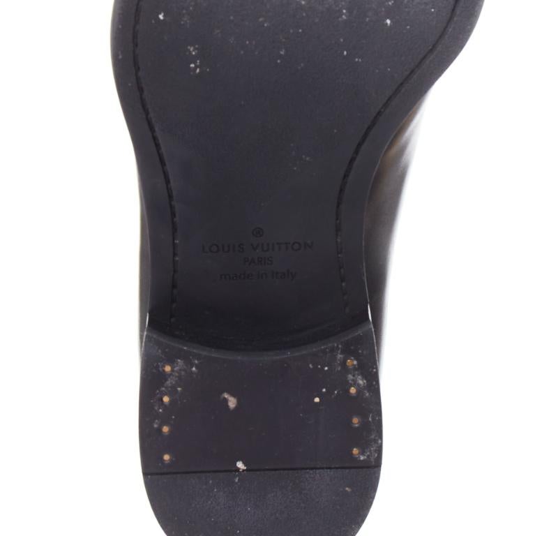 LOUIS VUITTON District black Damier check emboss calf buckle monk shoes UK6.5 For Sale 5