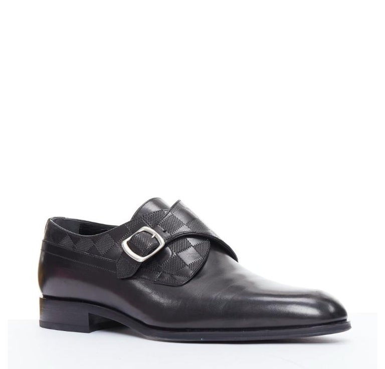LOUIS VUITTON District black Damier check emboss calf buckle  display picture 1