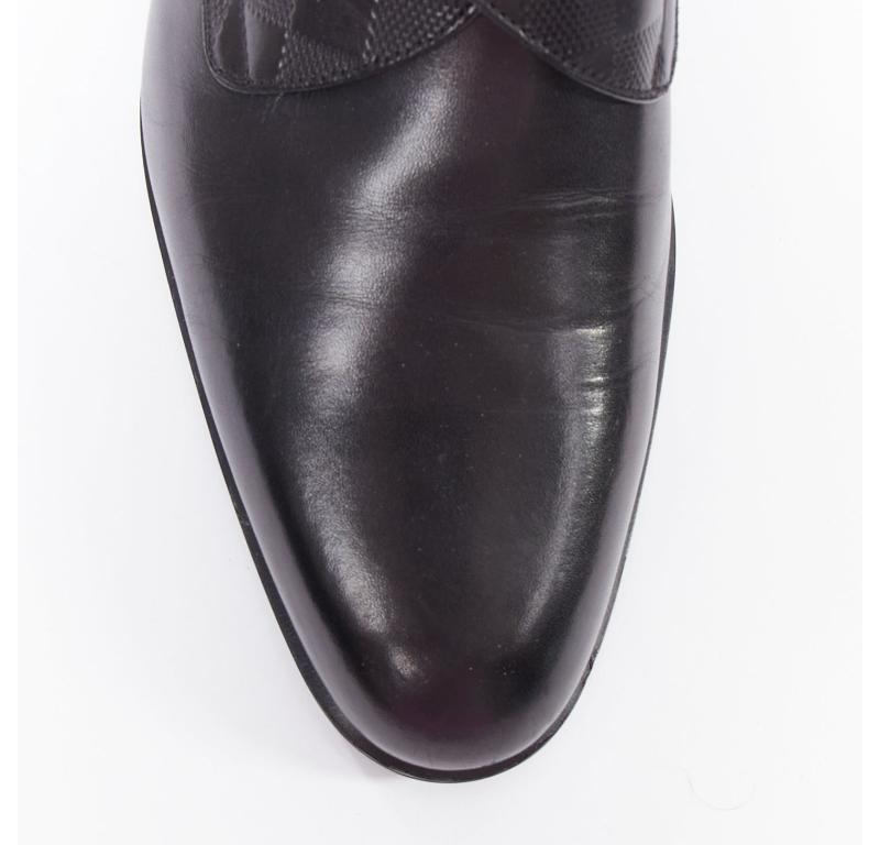 LOUIS VUITTON District black Damier check emboss calf buckle monk shoes UK6.5 For Sale 2