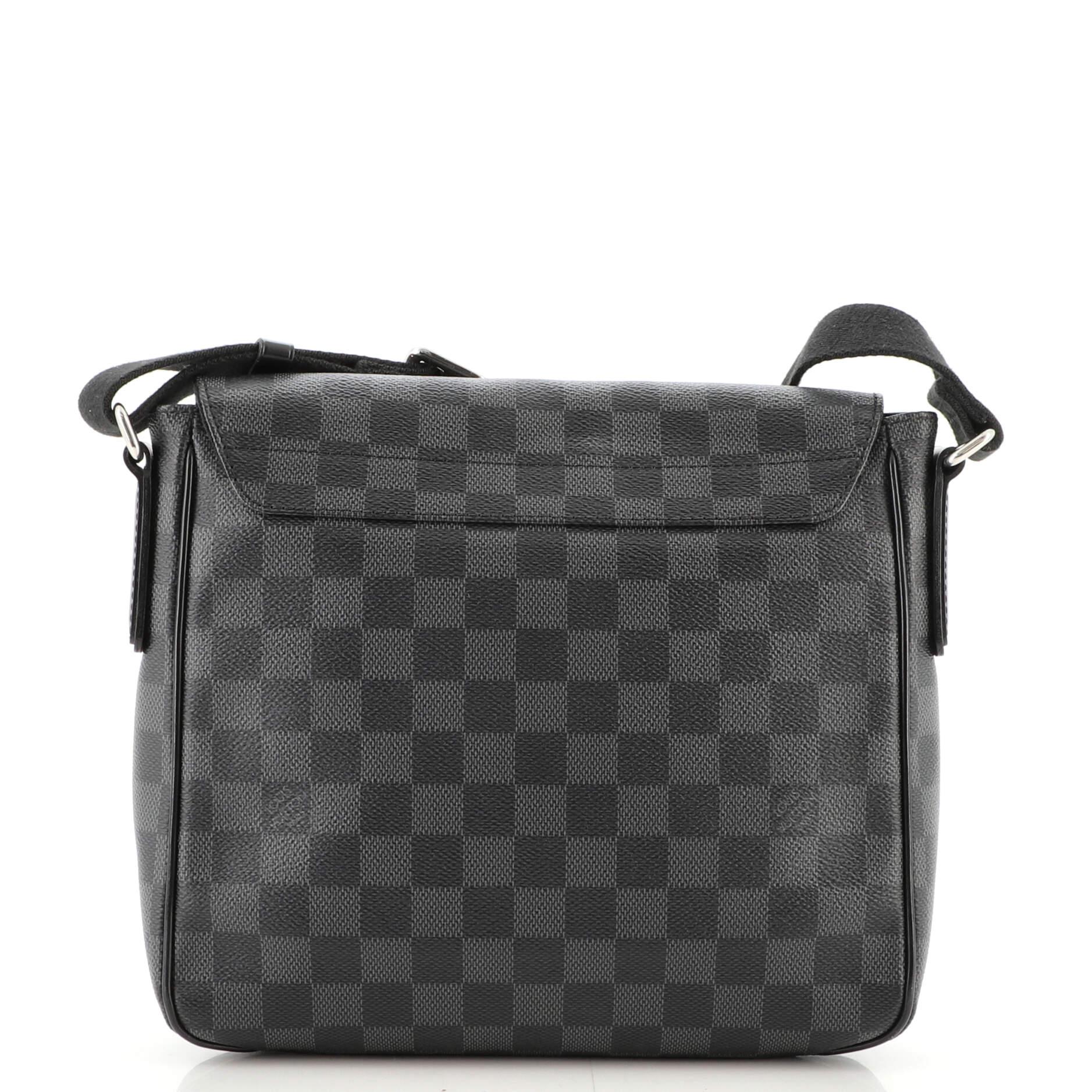 Black Louis Vuitton District Messenger Bag Damier Graphite PM