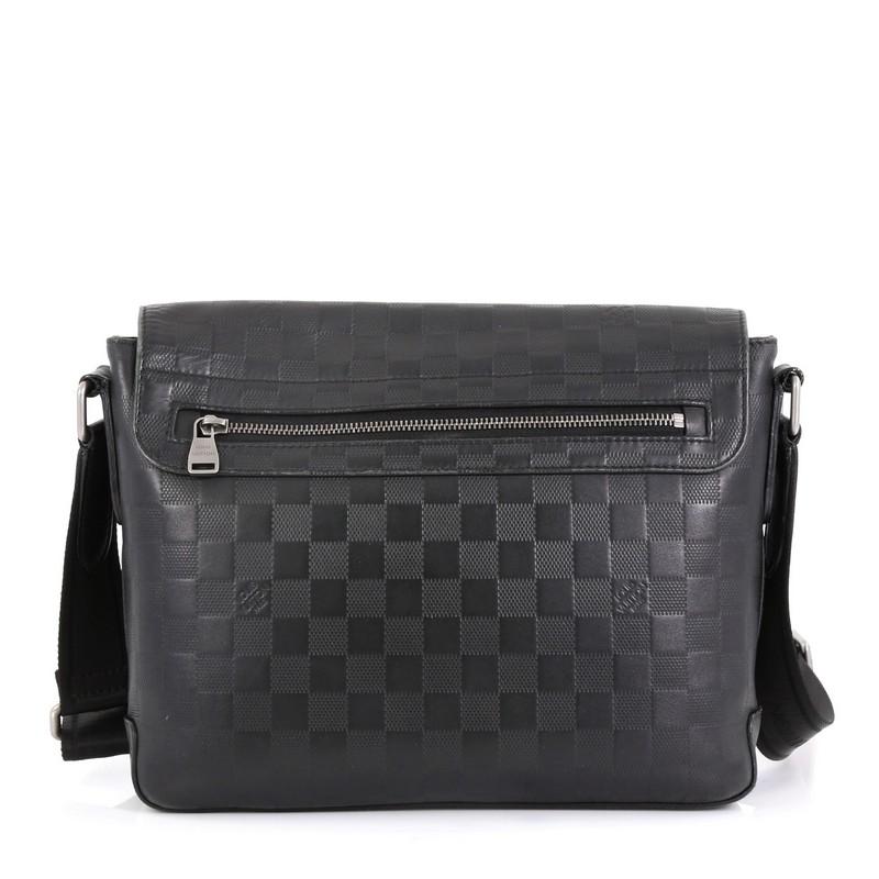 Black Louis Vuitton District Messenger Bag Damier Infini Leather PM