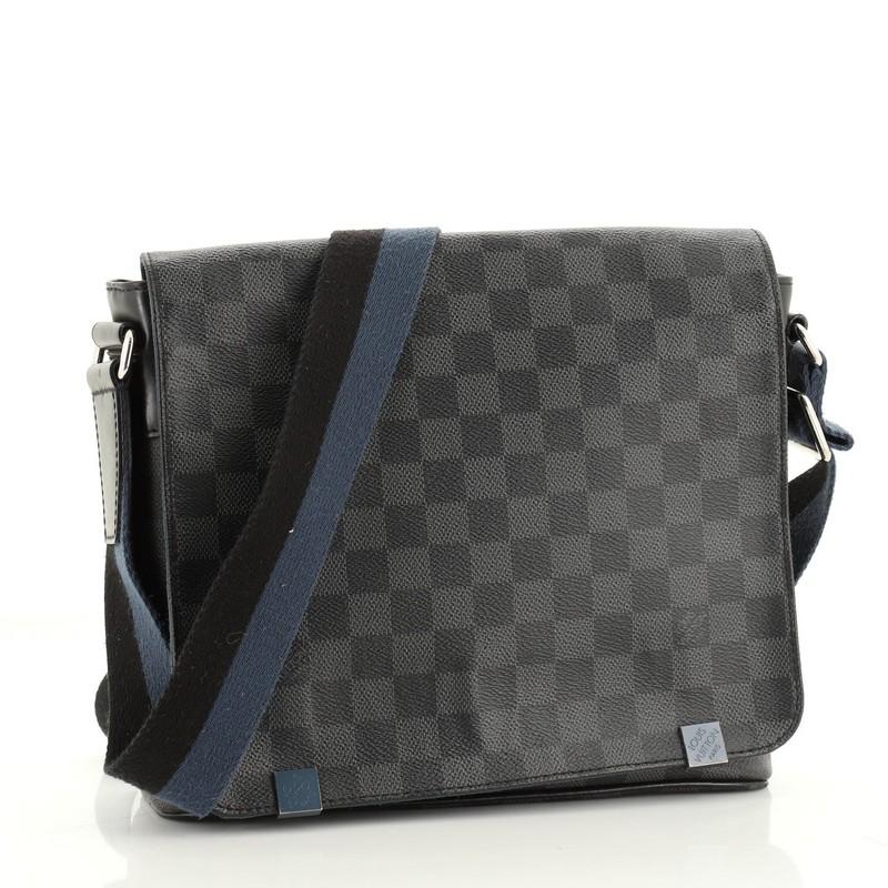 Black Louis Vuitton District NM Messenger Bag Damier Graphite PM