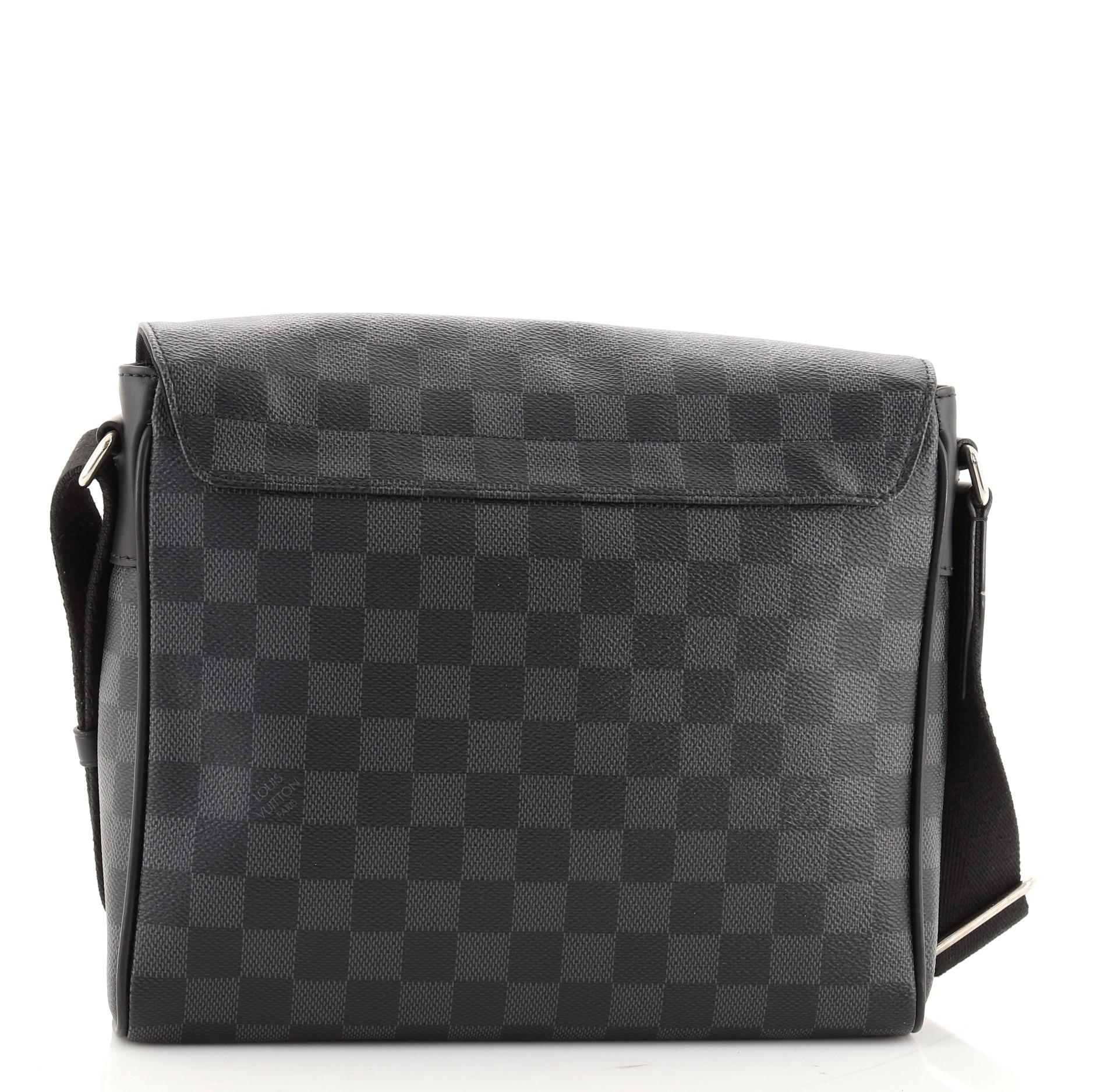 Black Louis Vuitton District NM Messenger Bag Damier Graphite PM