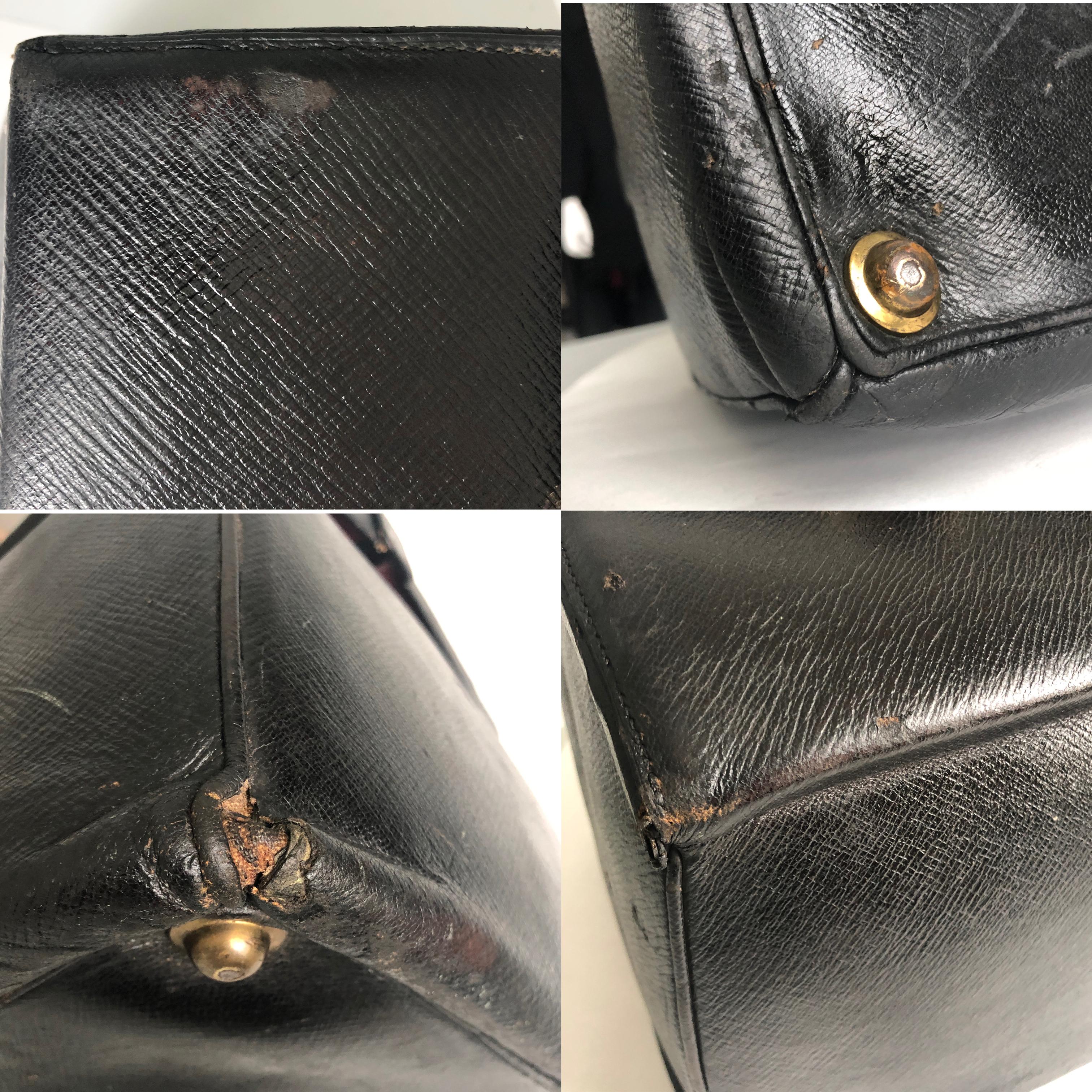 Louis Vuitton Doctors Bag Early 20th C Sac Cabine Antique Travel Case Black Rare For Sale 8