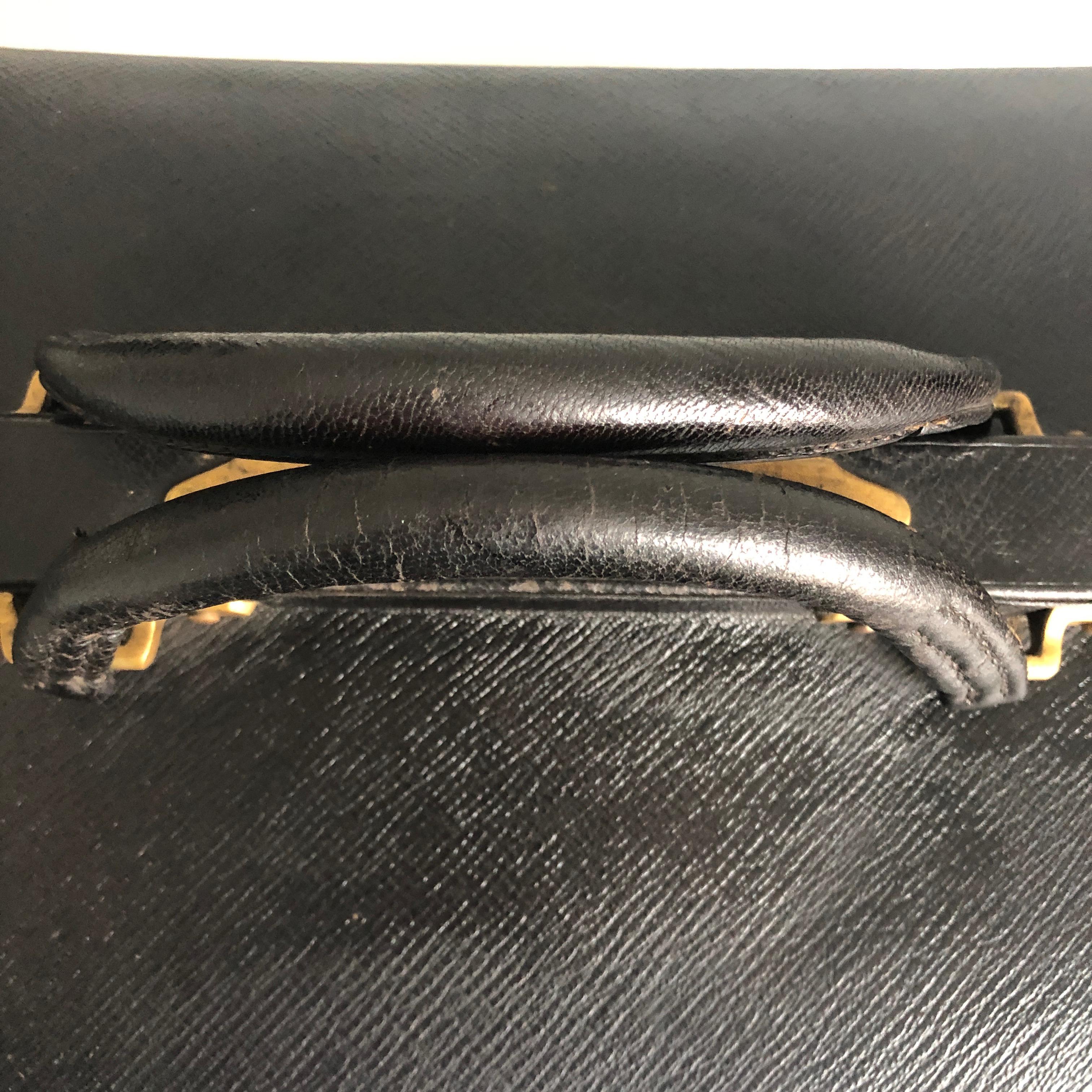 Seltene antike Sac Cabine-Reisetasche von Louis Vuitton für Arzt, schwarz, frühes 20. Jahrhundert im Angebot 6