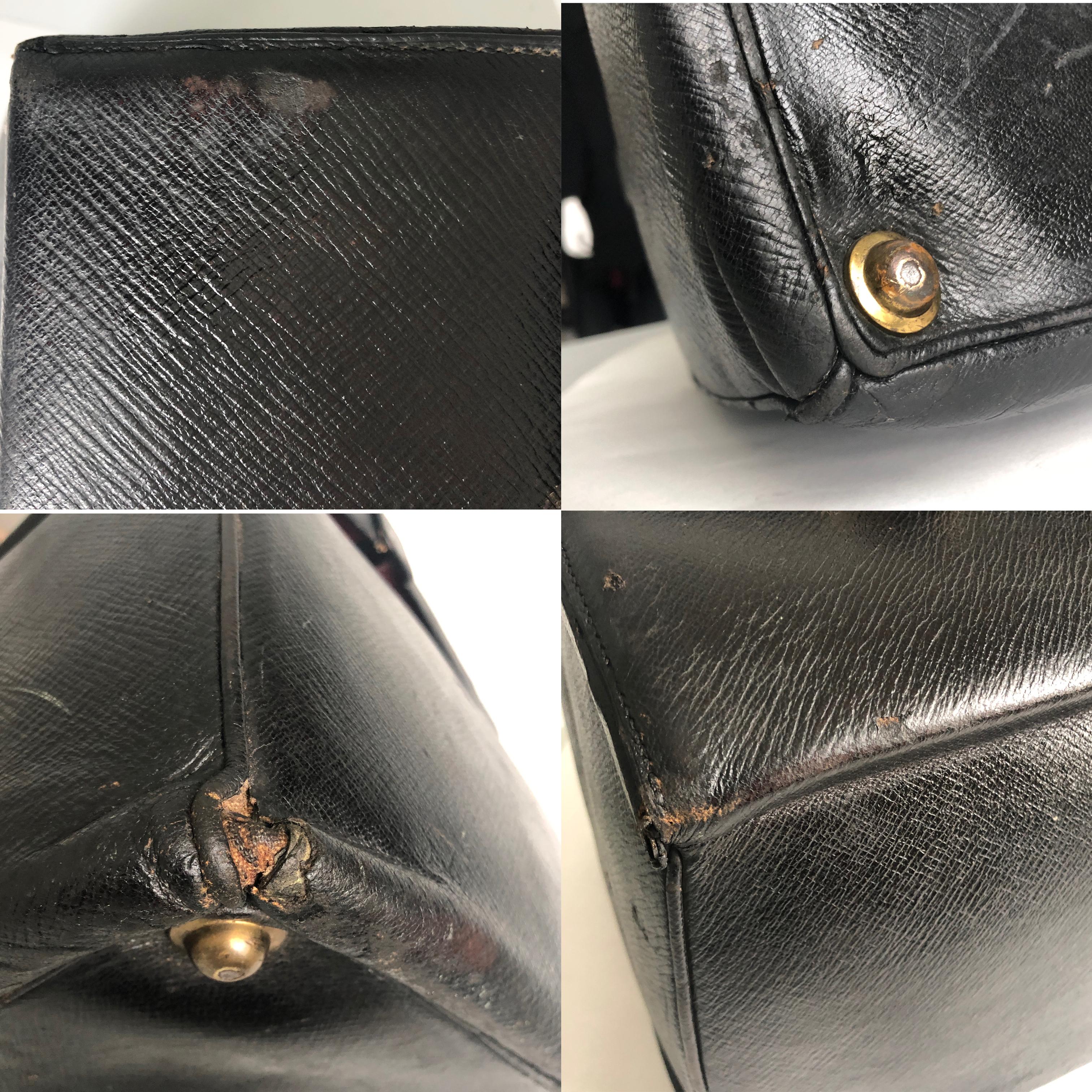 Seltene antike Sac Cabine-Reisetasche von Louis Vuitton für Arzt, schwarz, frühes 20. Jahrhundert im Angebot 8