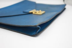 Louis vuitton document pouch in blue épi leather