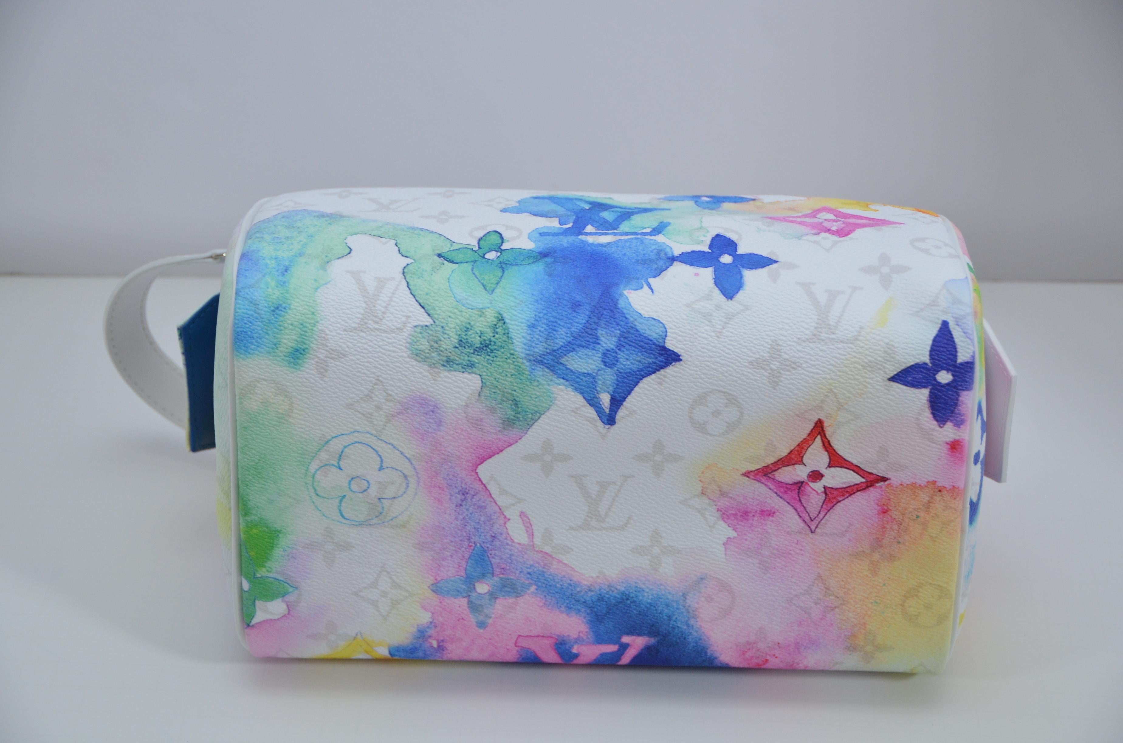 Gray Louis Vuitton Dopp Kit Bag   Watercolors   New With Tags