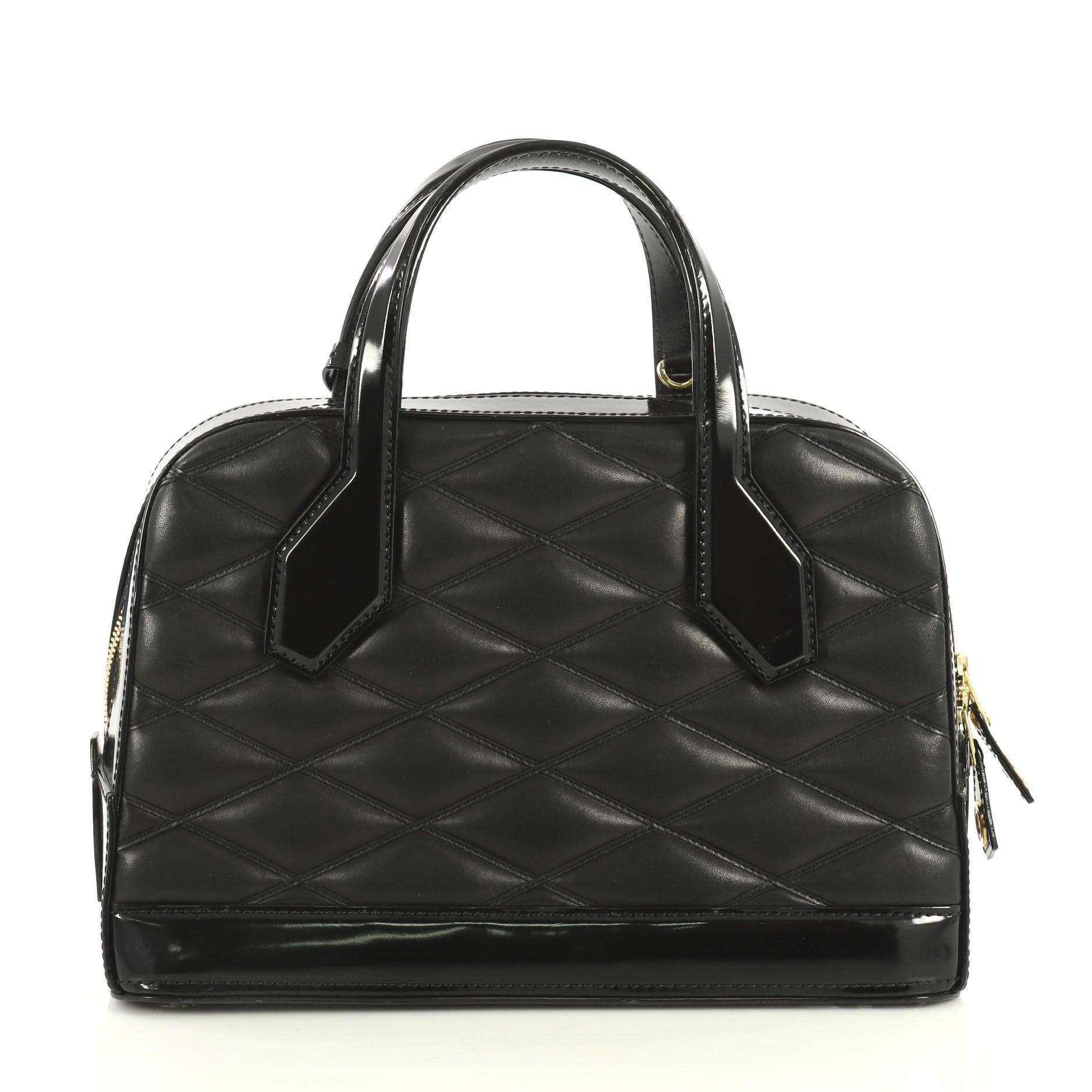 Black Louis Vuitton Dora Handbag Malletage Leather PM