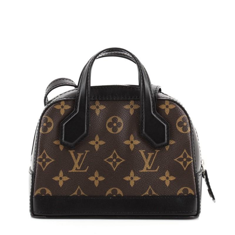 Louis Vuitton Dora Handtasche Monogramm Segeltuch und Kalbsleder Nano (Schwarz)