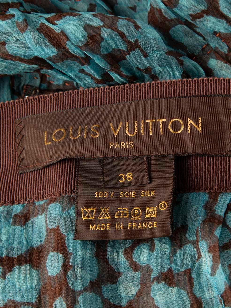 Louis Vuitton Dotted Silk Flared Mini Skirt Size M 4