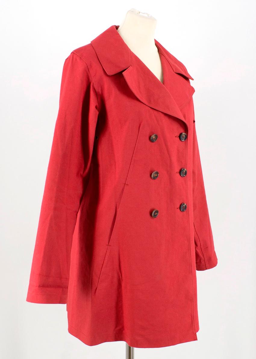 Red Louis Vuitton Double Breasted Mid-Length Jacket US 6