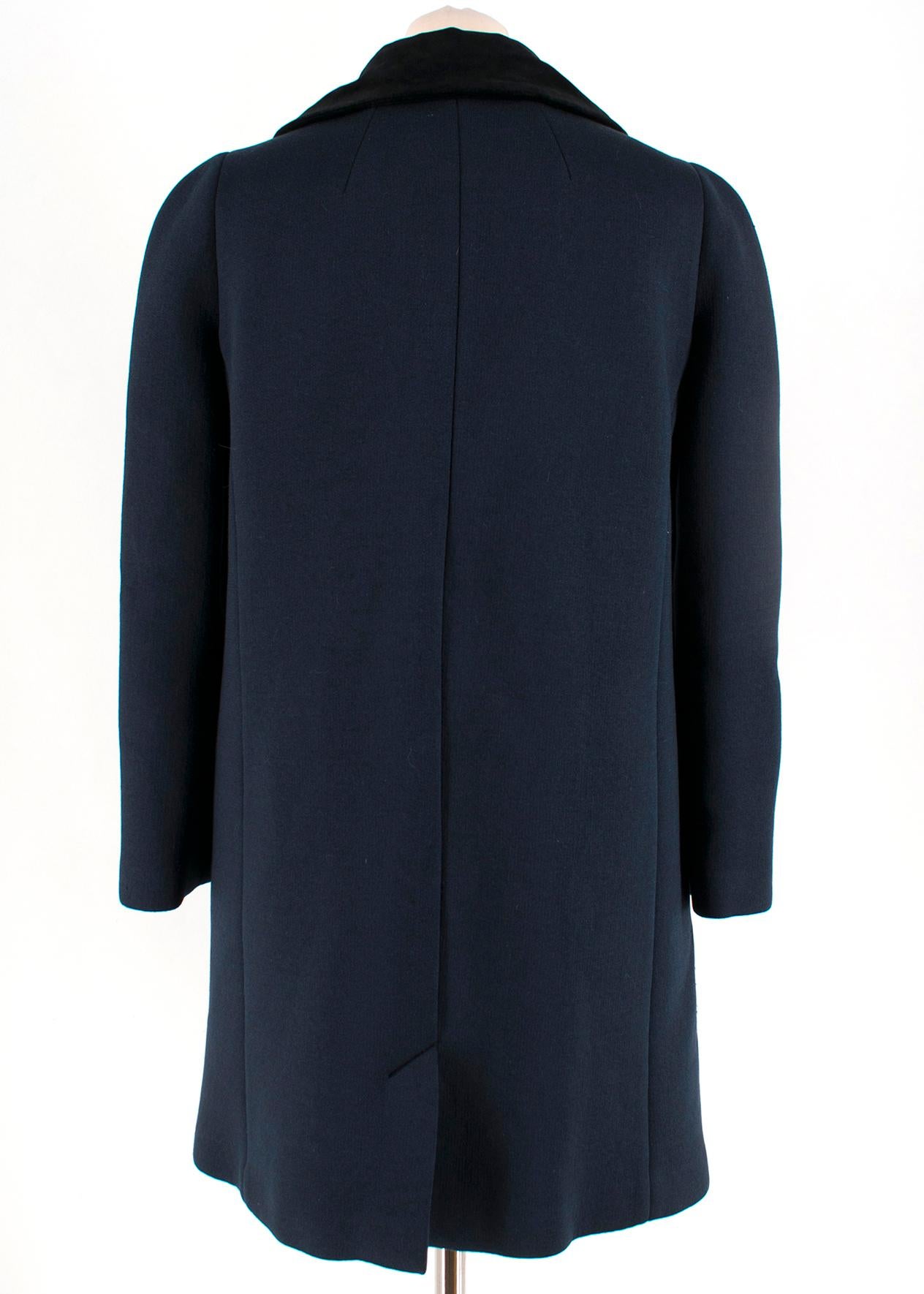 Black Louis Vuitton Double Breasted Navy Coat SIZE L