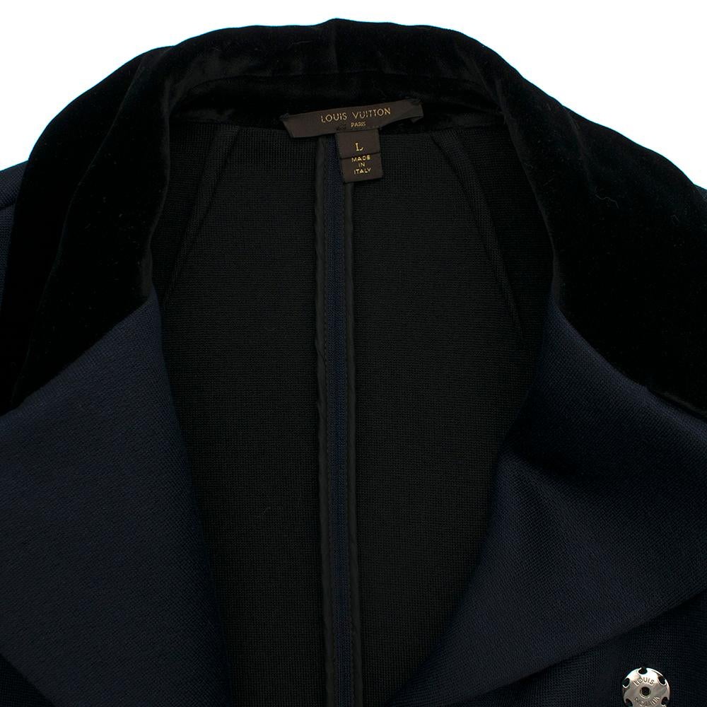 Louis Vuitton Double Breasted Navy Coat SIZE L In Excellent Condition In London, GB