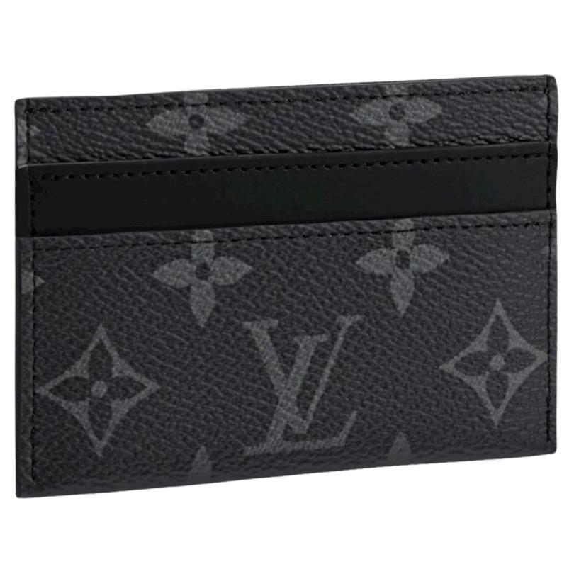 Louis Vuitton Double Card Holder Monogram Eclipse Canvas For Sale at 1stDibs