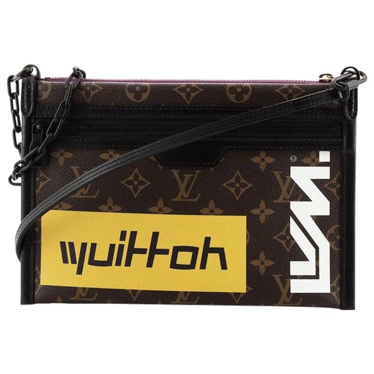 Louis Vuitton Double Flat Messenger Bag Limited Edition Logo Story Monogram  at 1stDibs