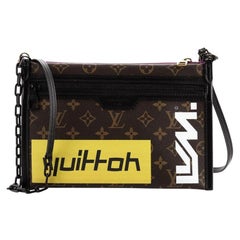 Louis Vuitton Double Flat Messenger Bag Limited Edition Logo Story Monogram