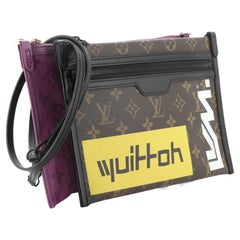 Louis Vuitton Double Flat Messenger Bag Limited Edition Logo Story Monogram