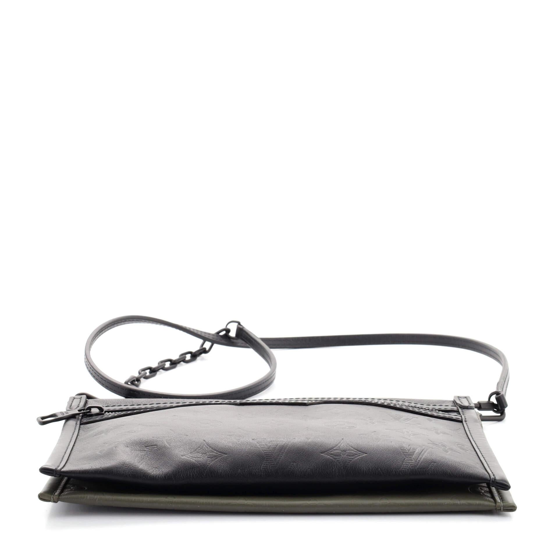 Louis Vuitton Louis Vuitton Doppelte flache Messenger Bag Monogramm Schatten Leder für Damen oder Herren