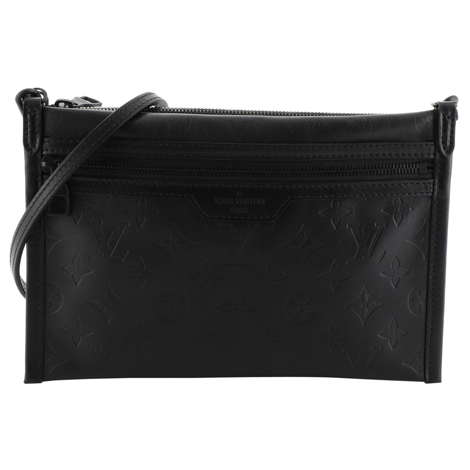 Louis Vuitton Speedy Bandouliere Bag Monogram Shadow Leather 40 Black
