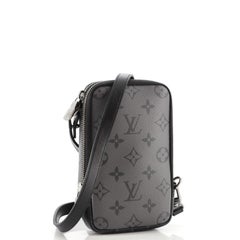 Louis Vuitton Double Phone Pouch Reverse Monogram Eclipse Canvas