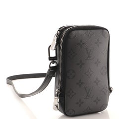 Louis Vuitton Double Phone Pouch Reverse Monogram Eclipse Canvas