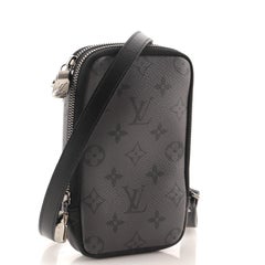 Louis Vuitton Double Phone Pouch Reverse Monogram Eclipse Canvas