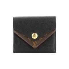 Louis Vuitton Double V Compact Wallet Leather With Monogram Canvas 