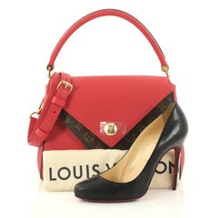 Louis Vuitton Double V Handbag Calfskin and Monogram Canvas