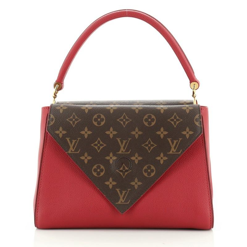 Louis Vuitton Double V Handbag Calfskin And Monogram Canvas  In Good Condition In NY, NY