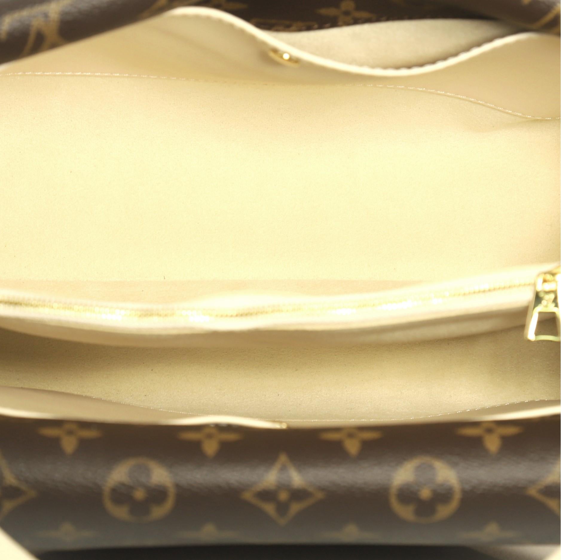 White Louis Vuitton Double V Handbag Calfskin and Monogram Canvas