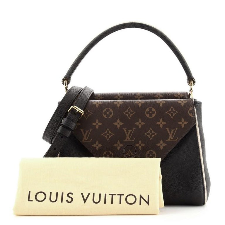 Louis Vuitton Double V Handbag Calfskin with Monogram Canvas at 1stDibs