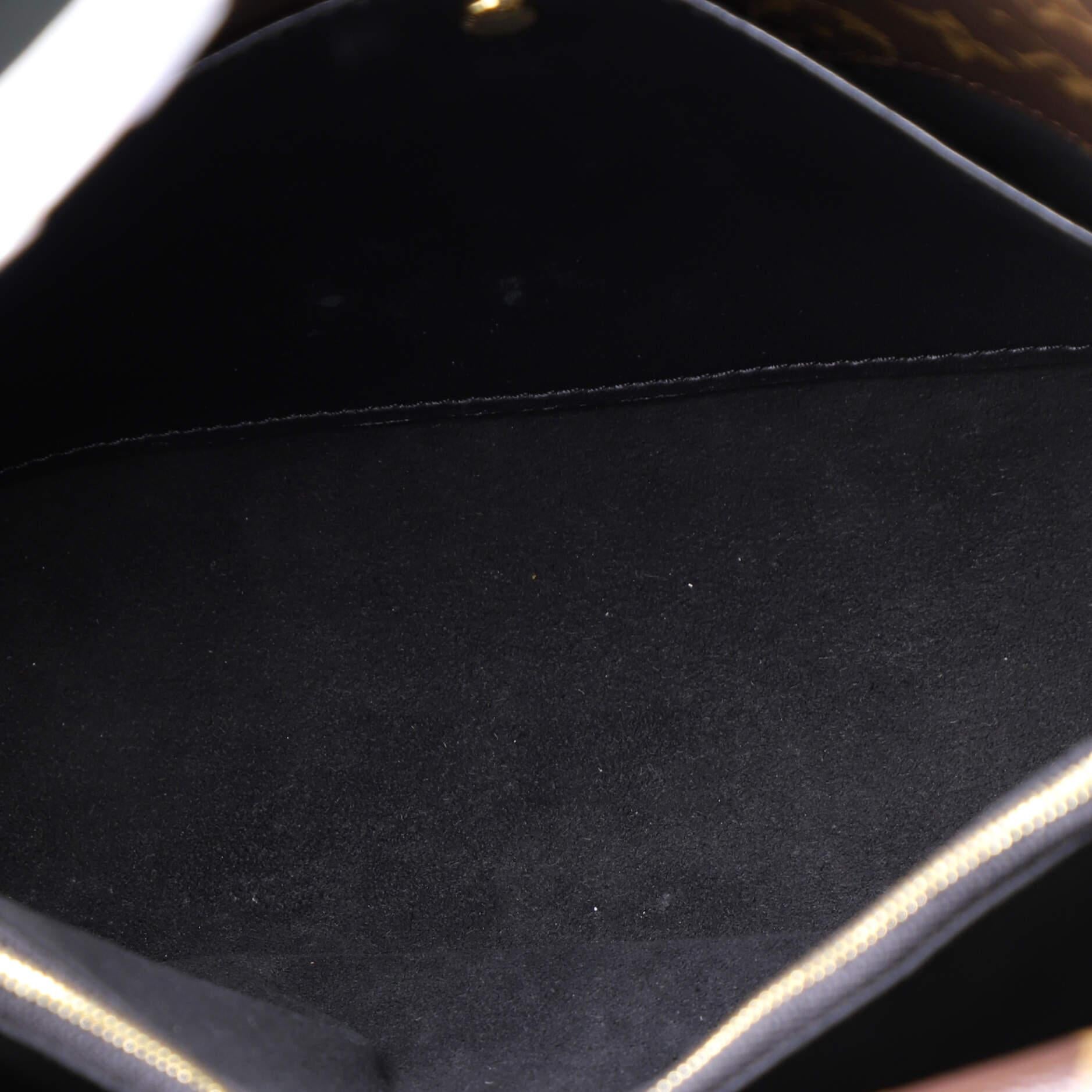 Black Louis Vuitton Double V Handbag Calfskin with Monogram Canvas