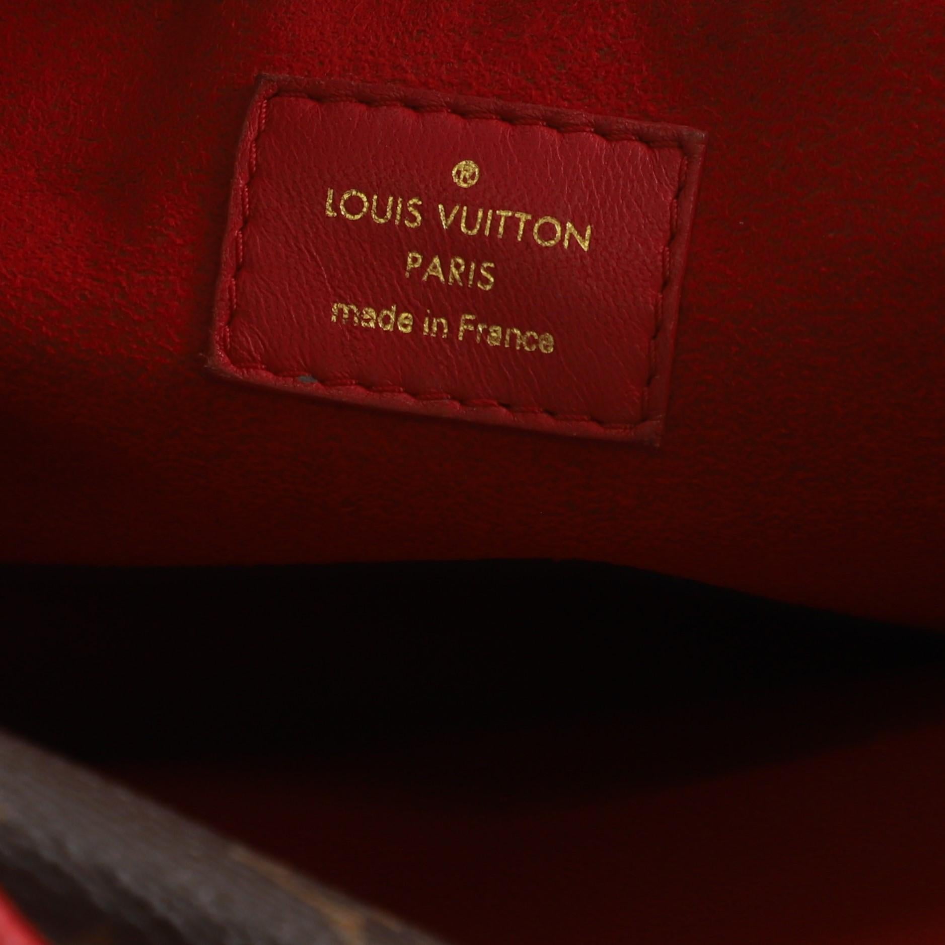 Louis Vuitton Double V Handbag Calfskin with Monogram Canvas In Good Condition In NY, NY